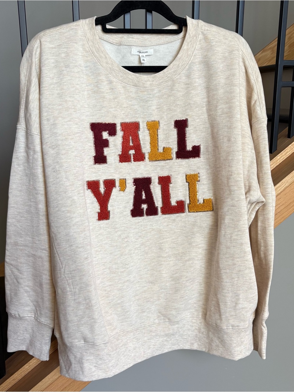 Maurice’s Cream 'FALL Y'ALL' Crewneck Sweatshirt, XL, NWT